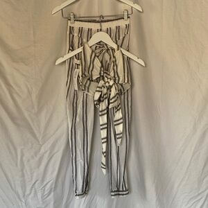 Flynn Skye Black and White Striped Pants